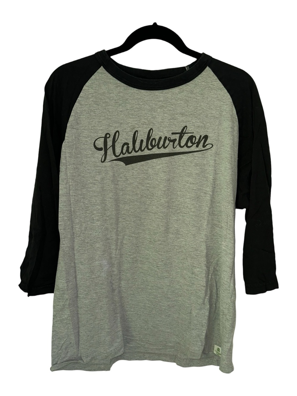 Organic Cotton Black and Grey Vintage Baseball Tee
